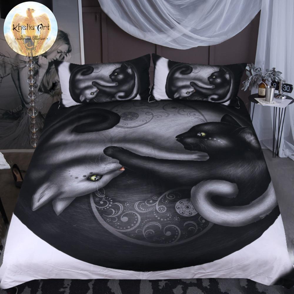 Yinyang Cat Morning by Khalia Art Bedding Set
