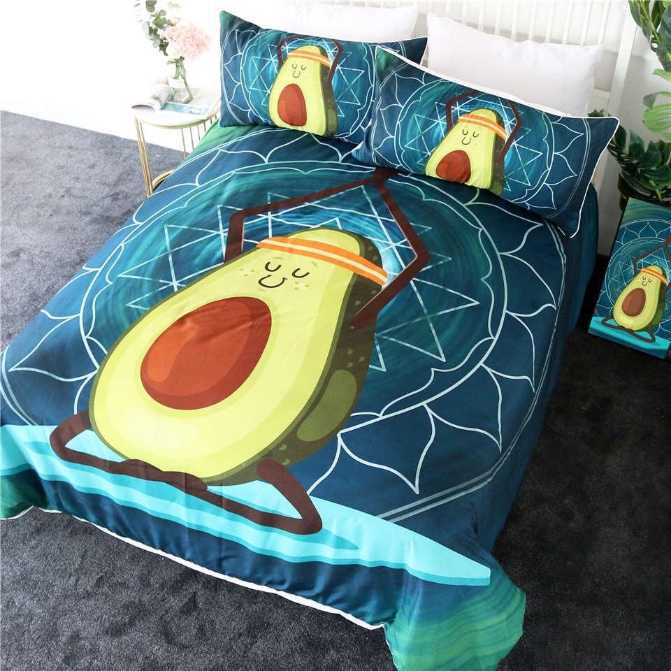 Yoga Avocado 3D Customized Duvet Cover Bedding Sets