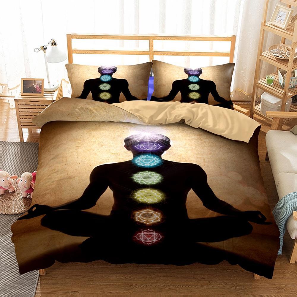 Yoga Chakra Meditating 3D Customized Duvet Cover Bedding Sets