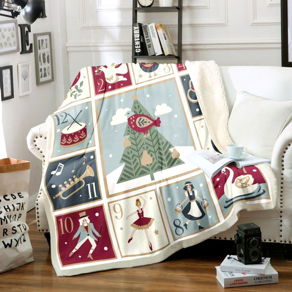 12 Days Of Christmas Sherpa Fleece