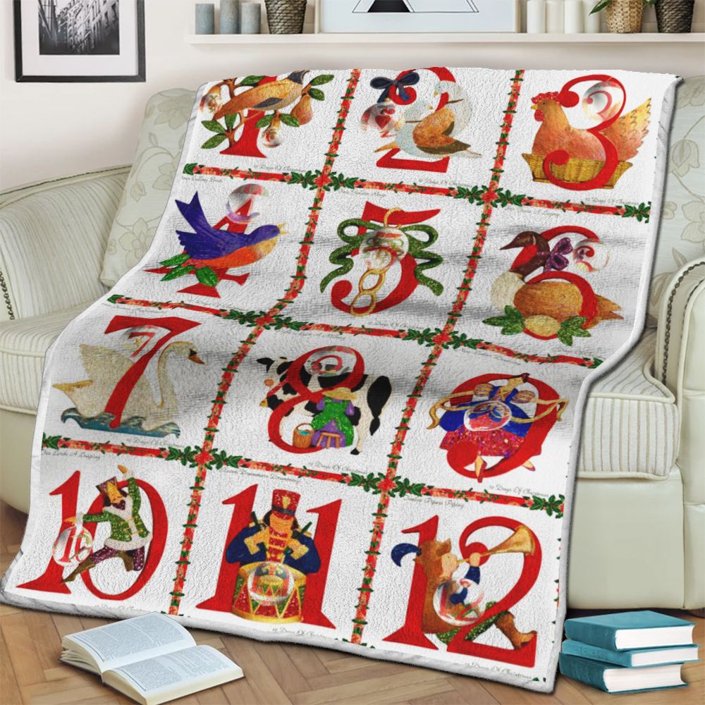 12 Days Of Christmas Fleece Blanket