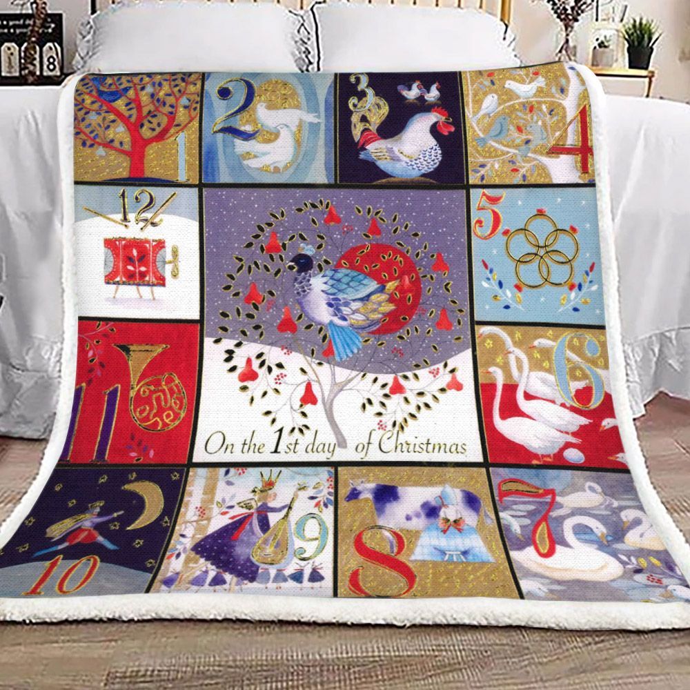 12 Days Of Christmas Sherpa Fleece Blanket