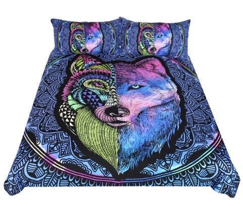 2 Sides Of Wolf Bedding Set