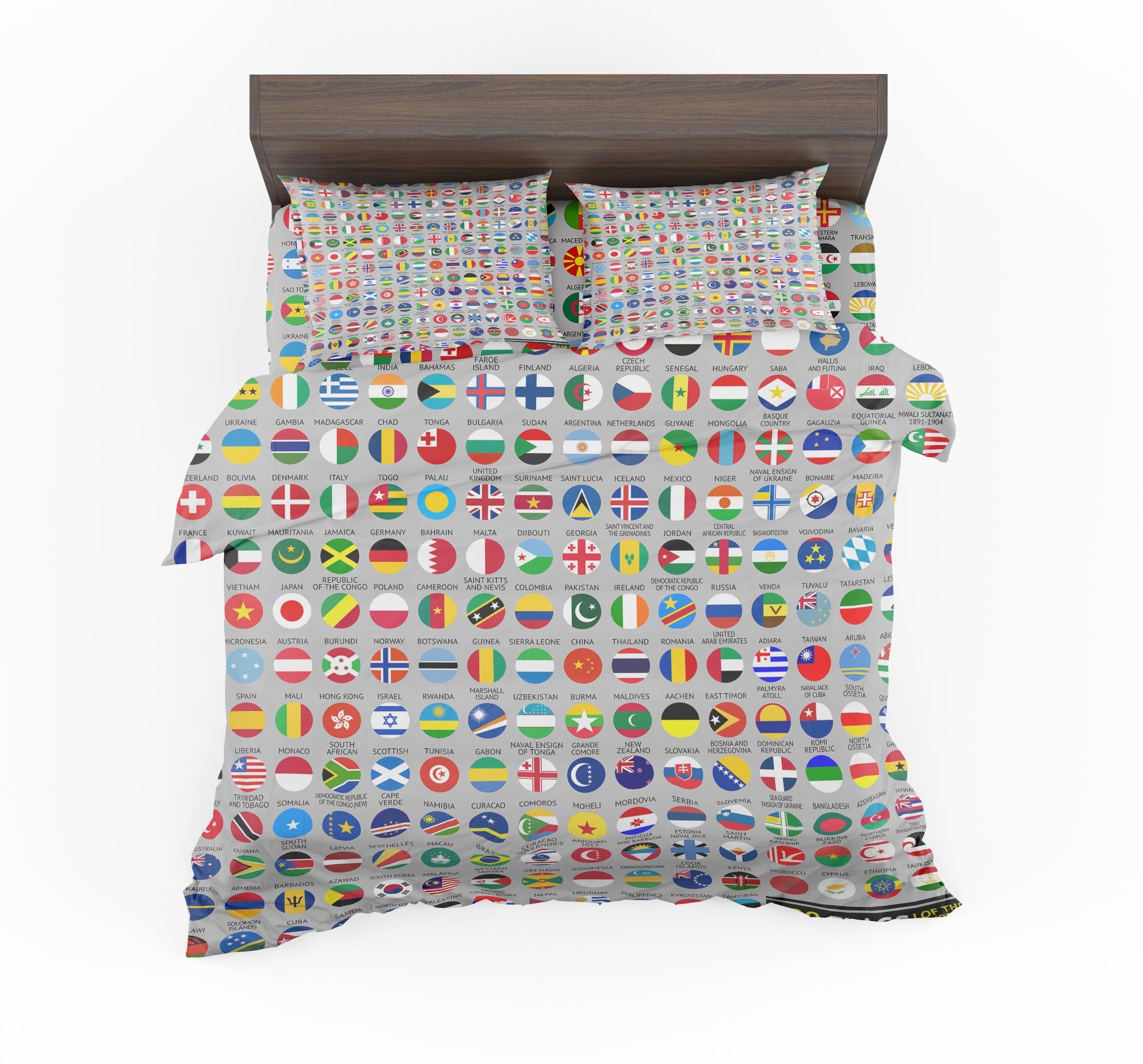 220 World’s Flags Designed Bedding Set