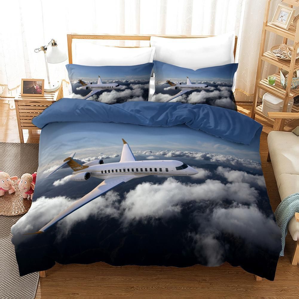 3d Aircraft Blue Sky Comfortable Bedding Set