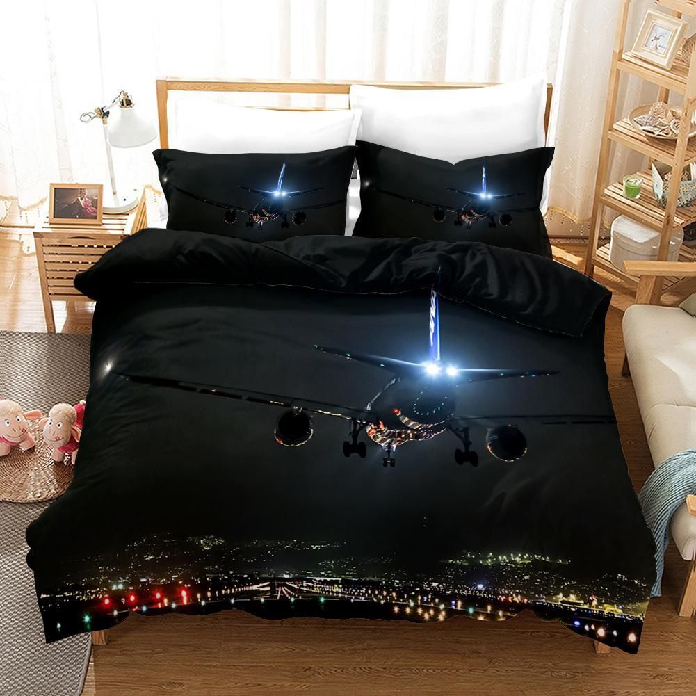 3d Aircraft Night Bedding Set