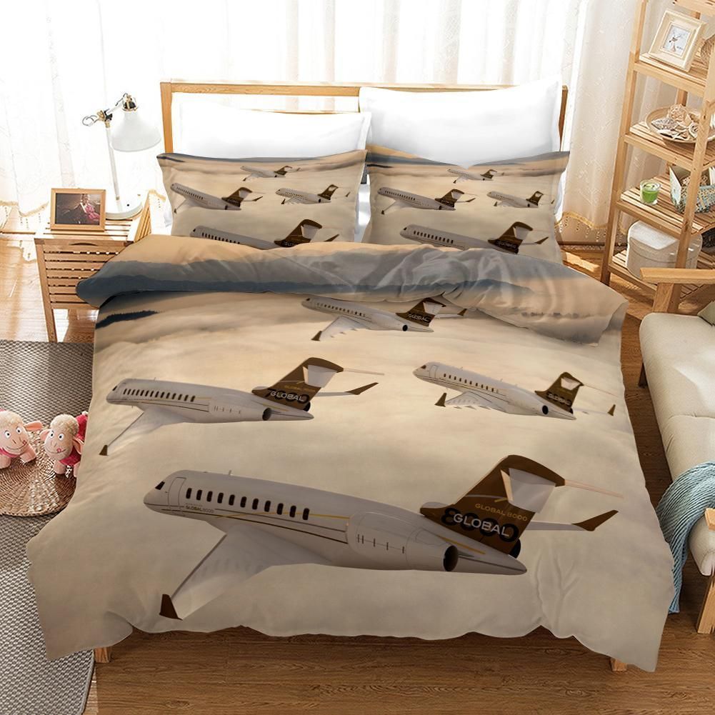 3d Aircraft White Comfortable Bedding Set