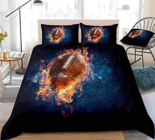 3d American Football Fire Rugby Bedding Set