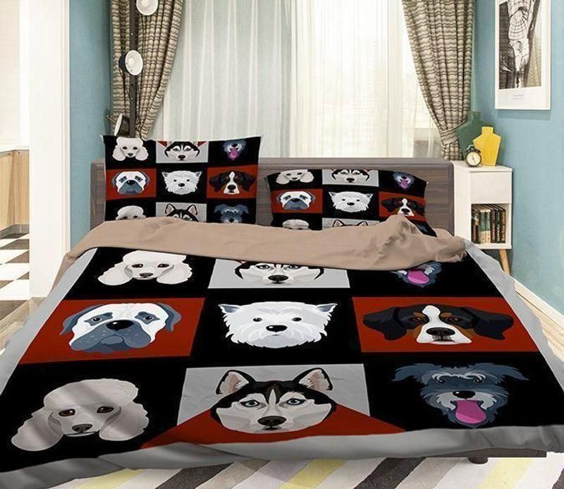 3D Animal Head Dogs Printed Bedding Set