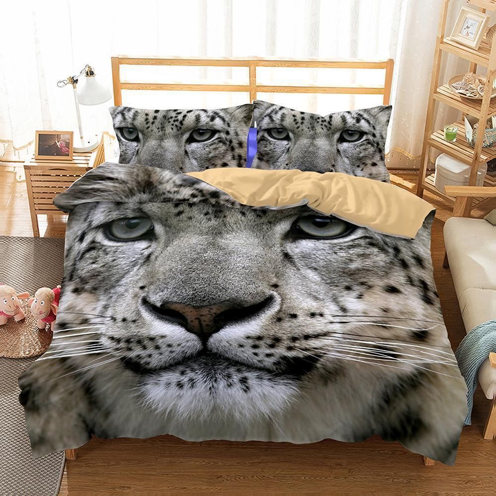 3d Animal Snow Leopard Bedding Set