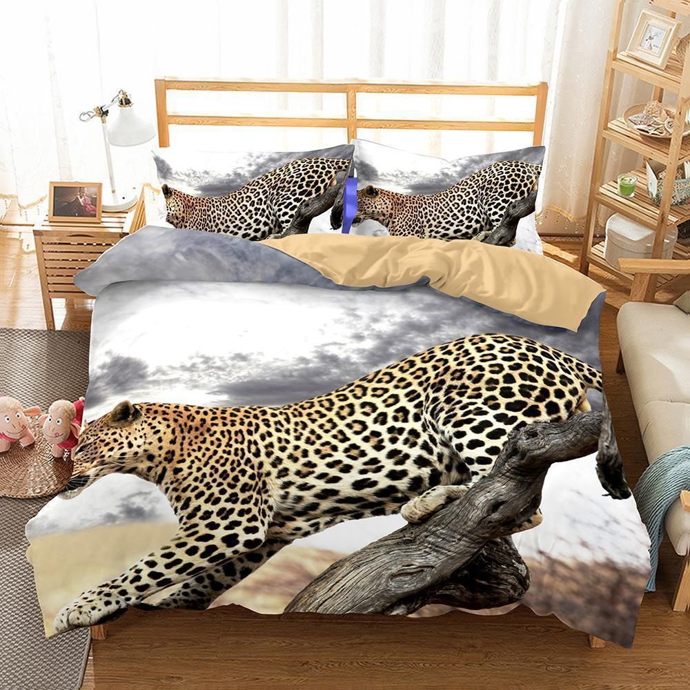3d Animal Snow Leopard Bedding Set