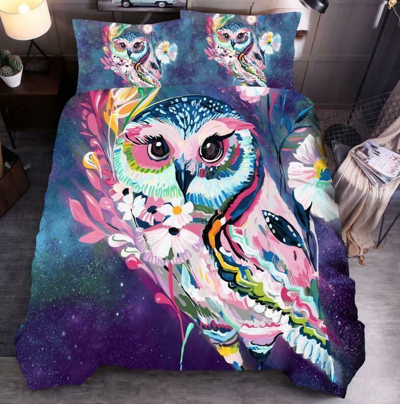 3d Art Watercolor Owl Bedding Set