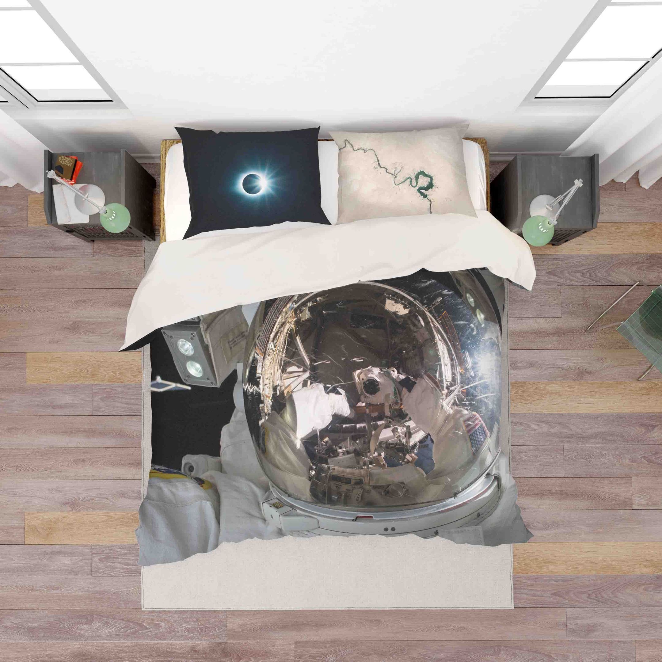 3d Astronaut Pattern Bedding Set
