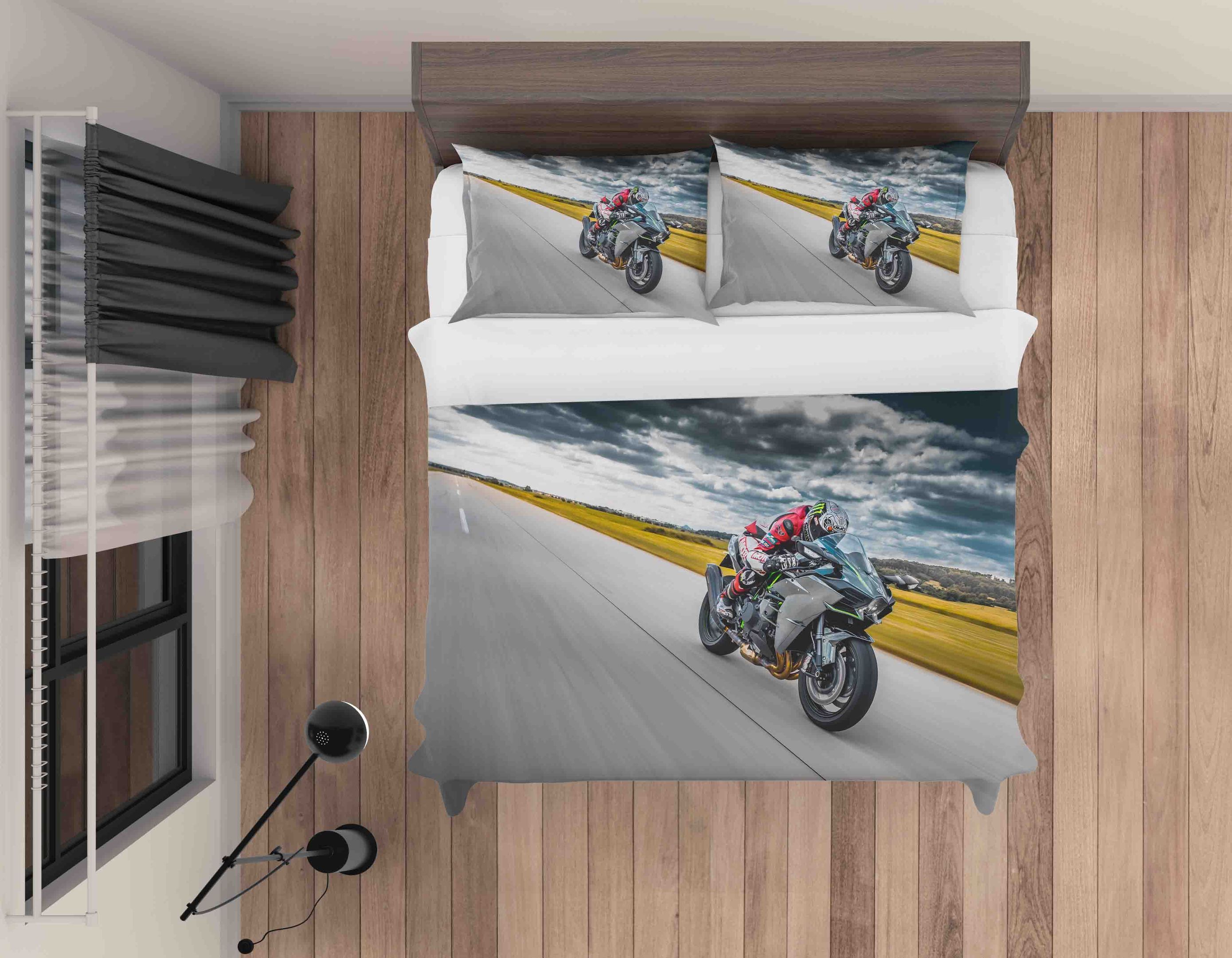 3d Awesome Dirt Bike Highway Bedding Set