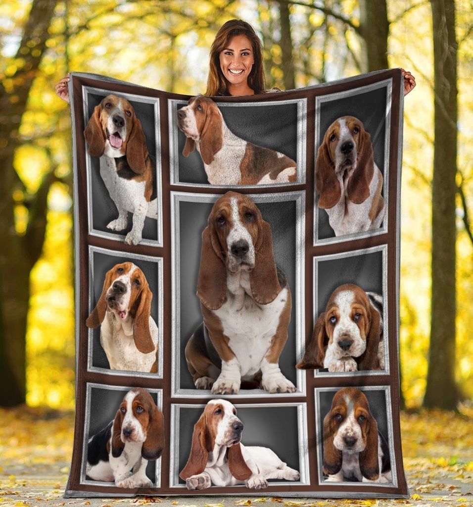 3d Basset Hound Dog Lovers Gifts Fleece Blanket