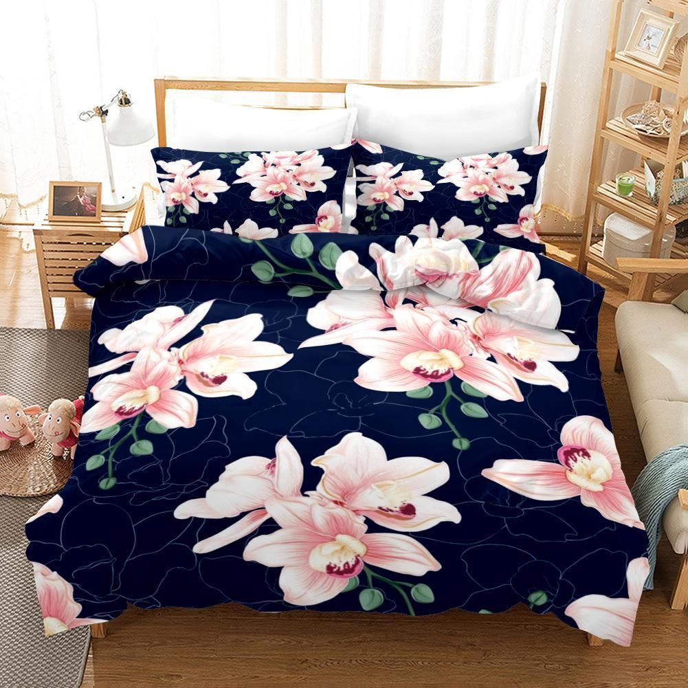 3d Beautiful Pink Flowers Bedding Set