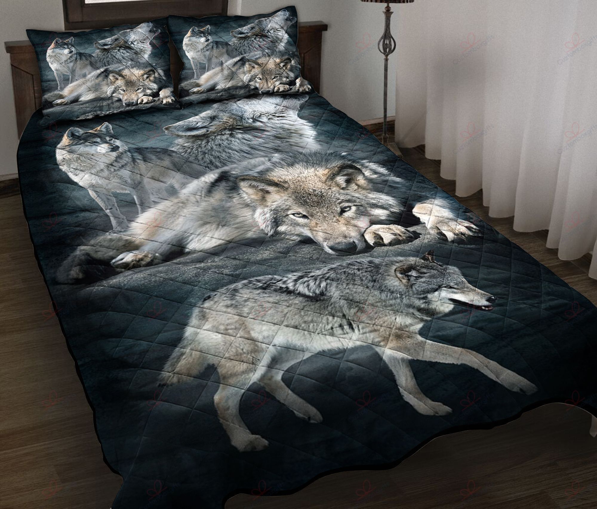 3D Beautiful Wolves Bedding Set