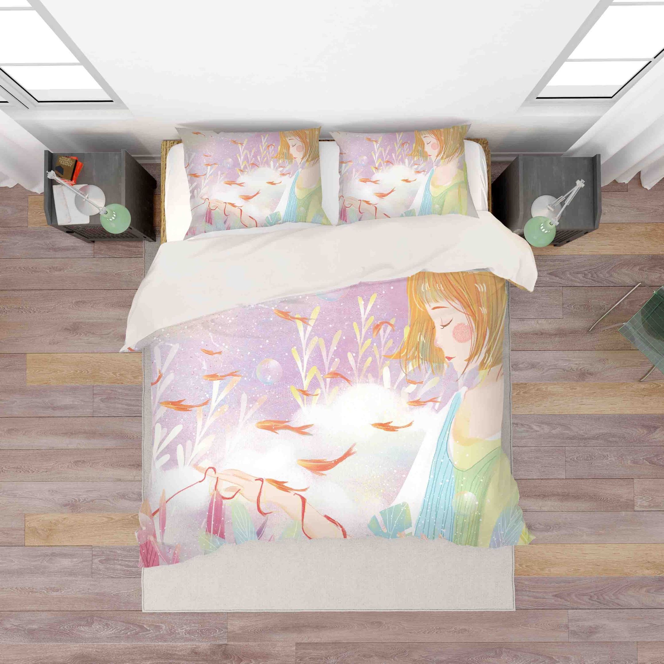 3d Beauty Fish Bedding Set