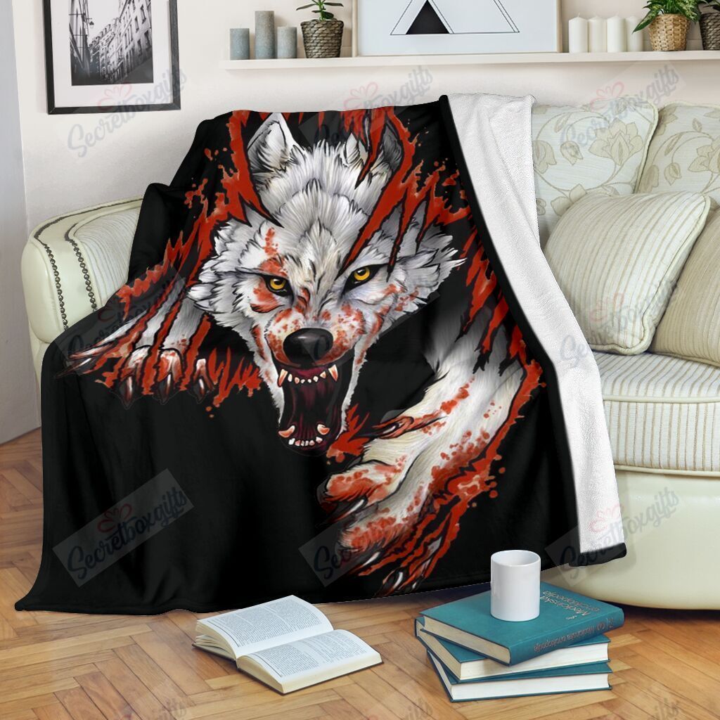 3D Big Wolf Fleece Blanket