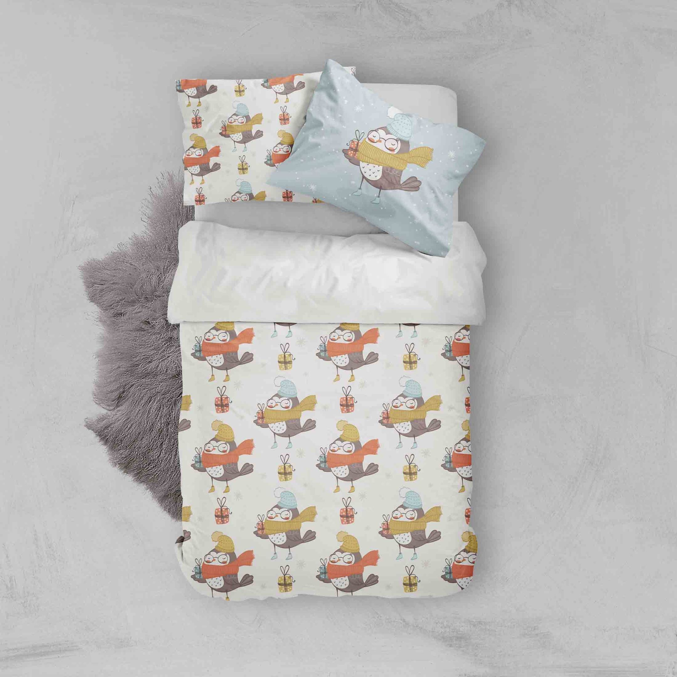 3d Bird Winter Gift Bedding Set