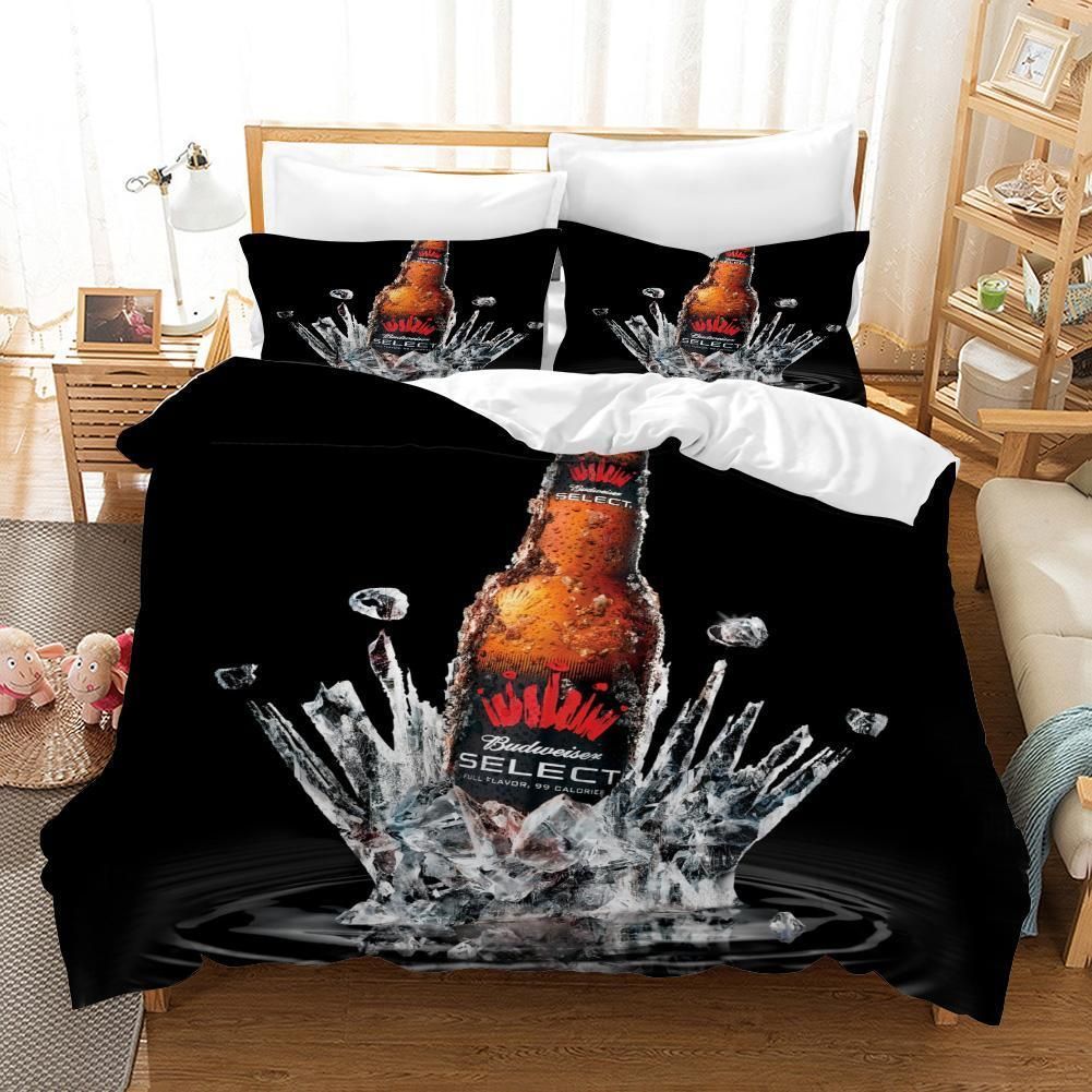 3d Black Beer Bottle Bedding Set