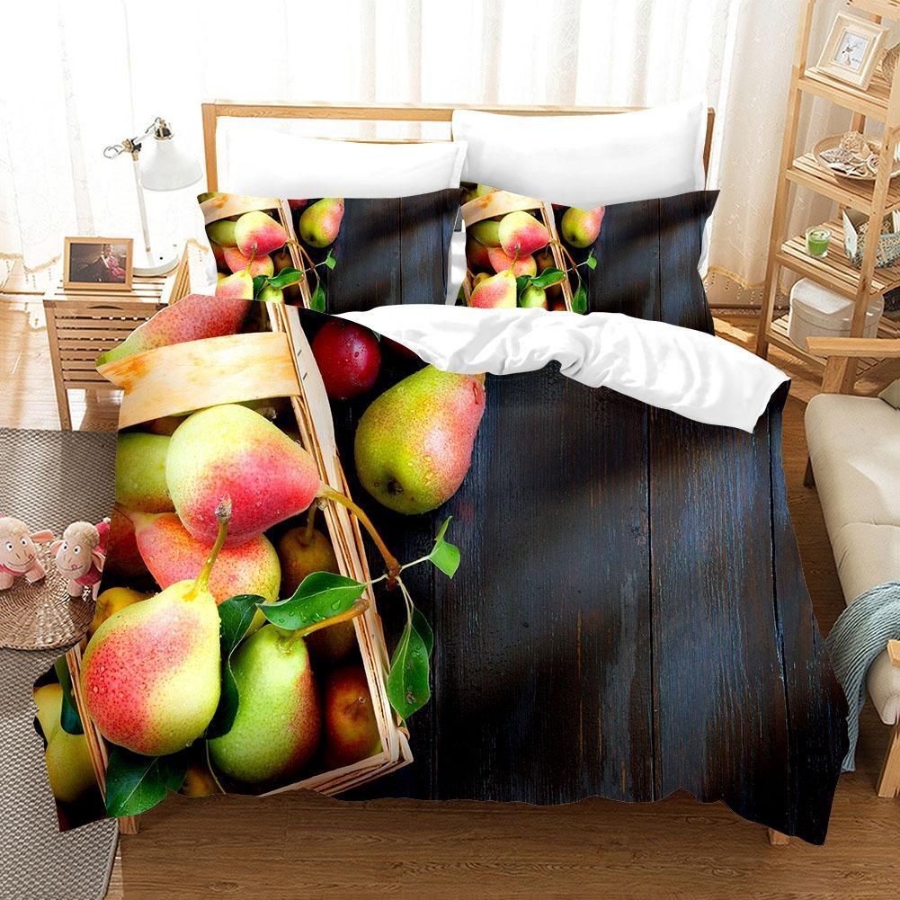3d Black Board Pear Bedding Set