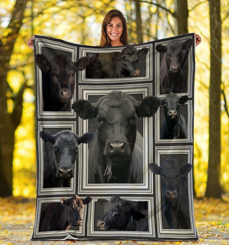 3d Black Cow Farming Farmer Fleece Blanket