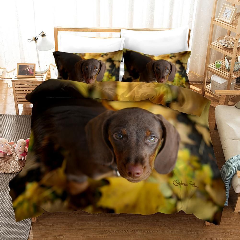 3d Black Dog Bedding Set