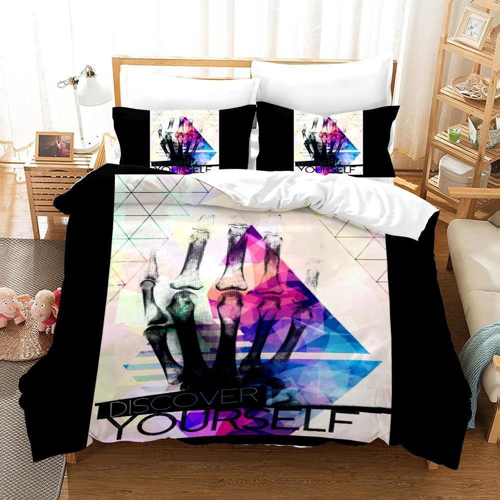 3d Black Hand Bone Bedding Set