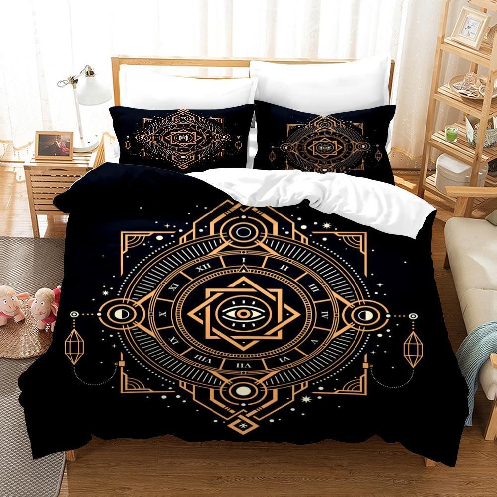 3d Black Tarot Pattern Bedding Set