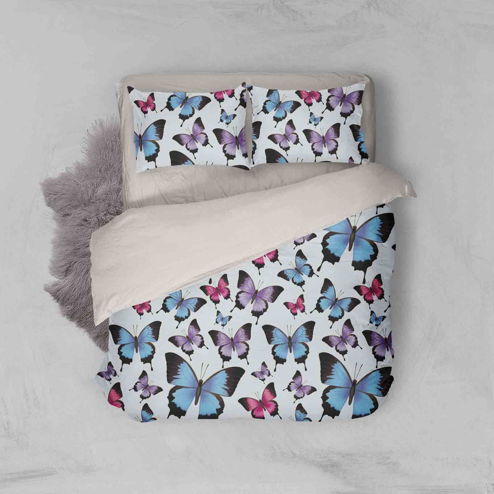 3d Blue Butterfly Bedding Set