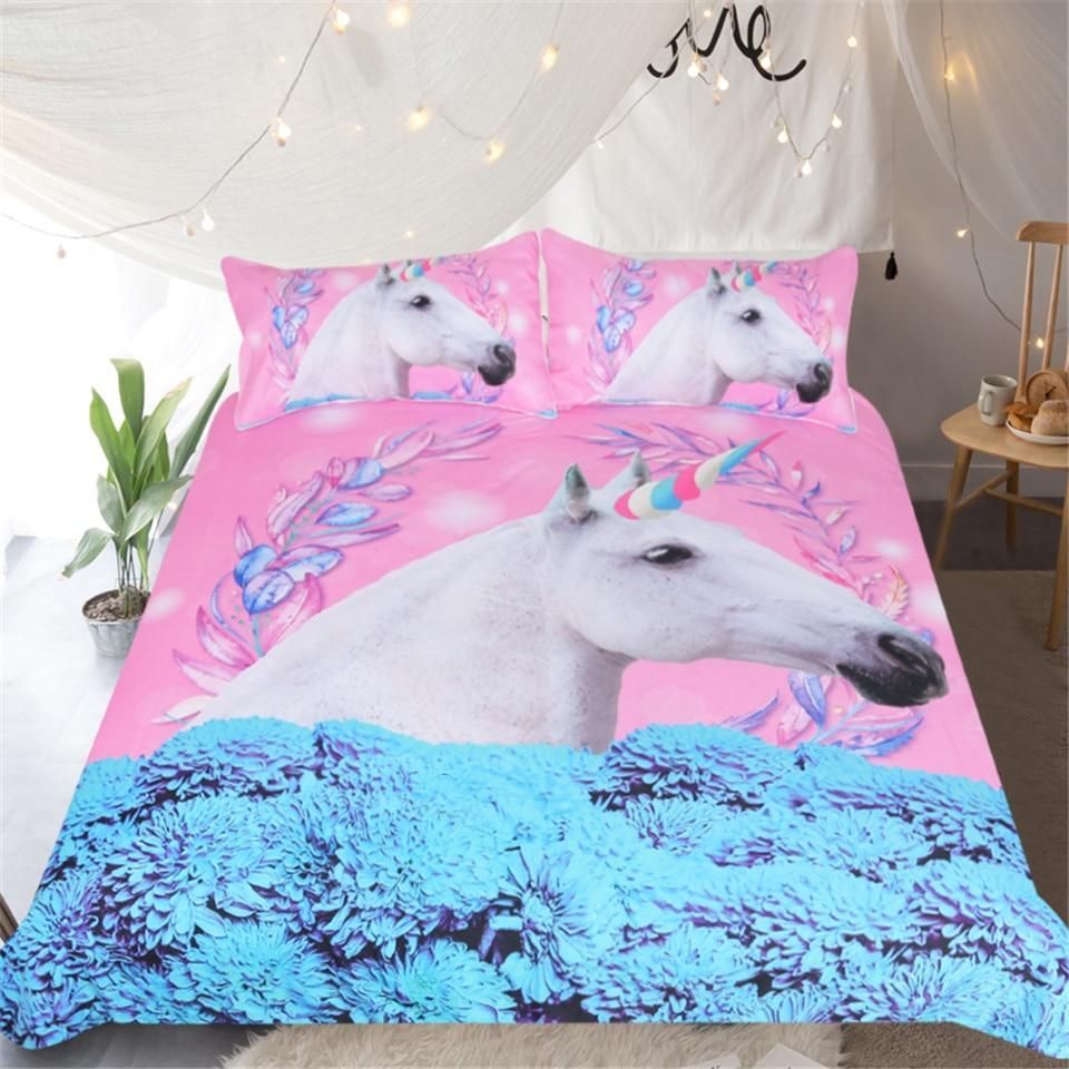 3d Blue Daisy Bedding Set