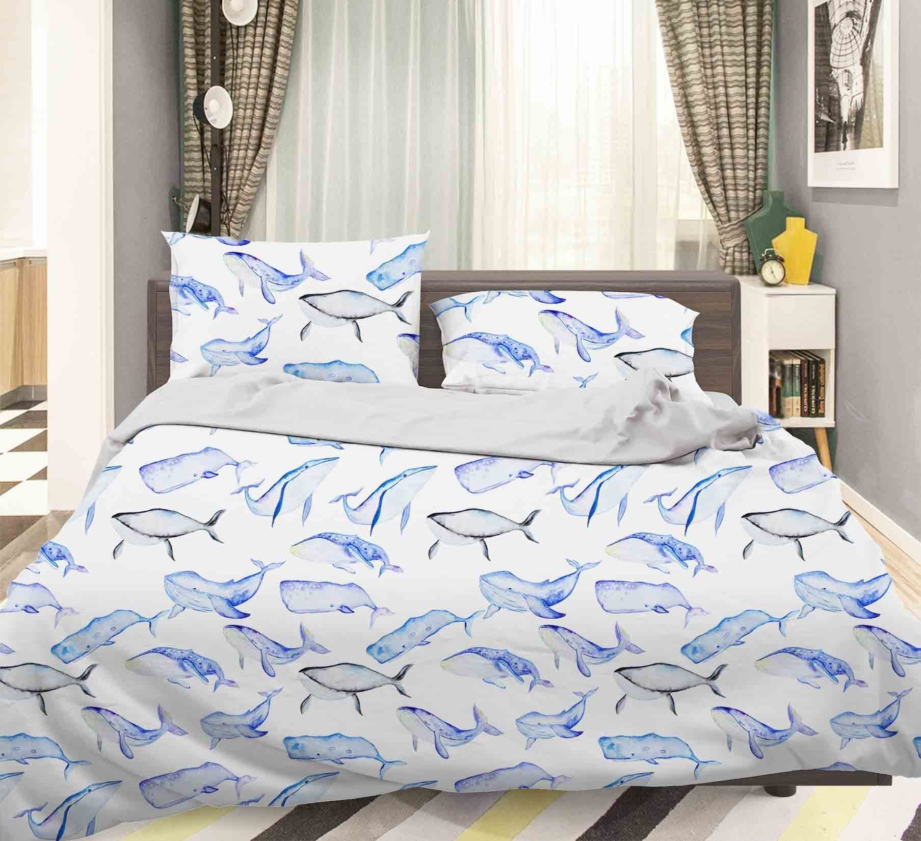 3d Blue Dink Comfortable Bedding Set