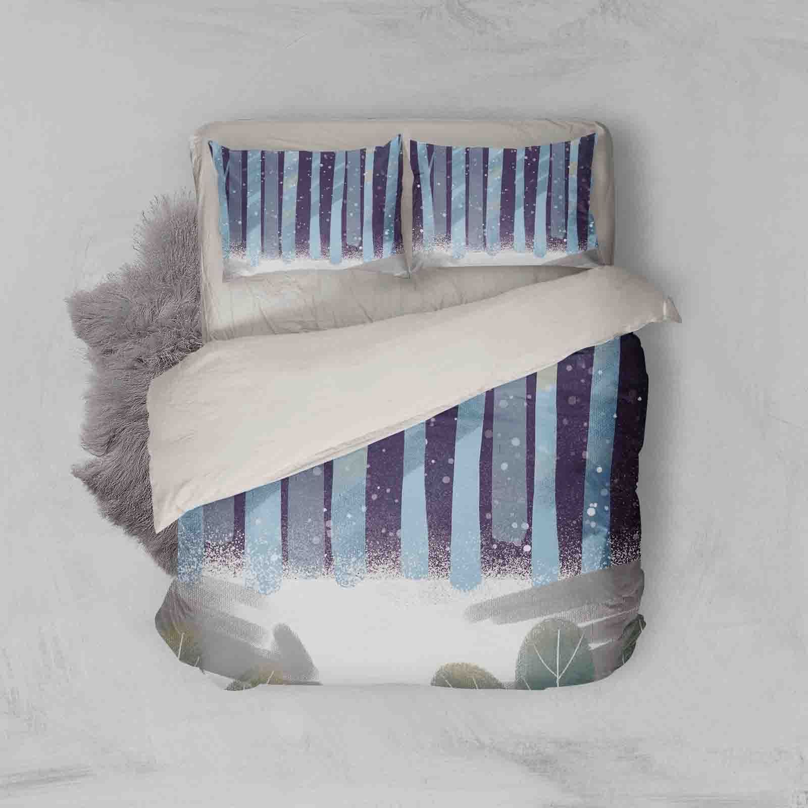 3d Blue Forest Bedding Set