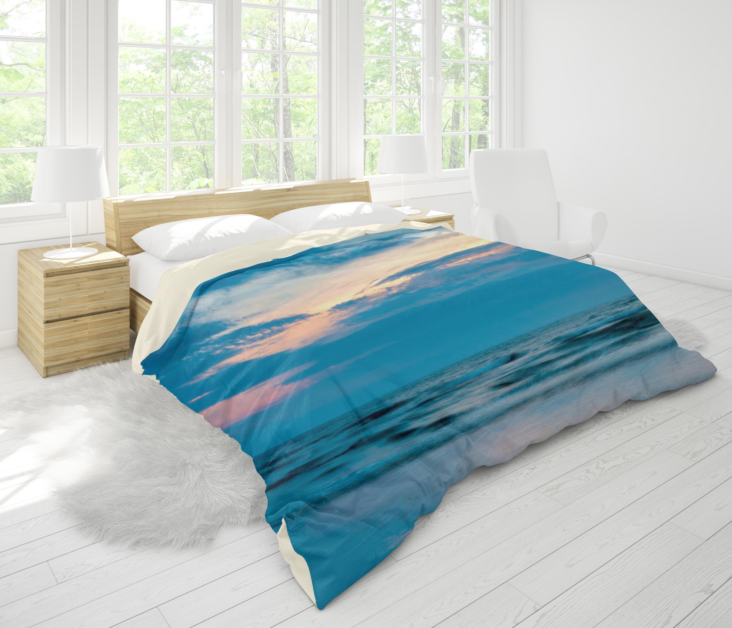 3d Blue Sea Summer Beach Bedding Set