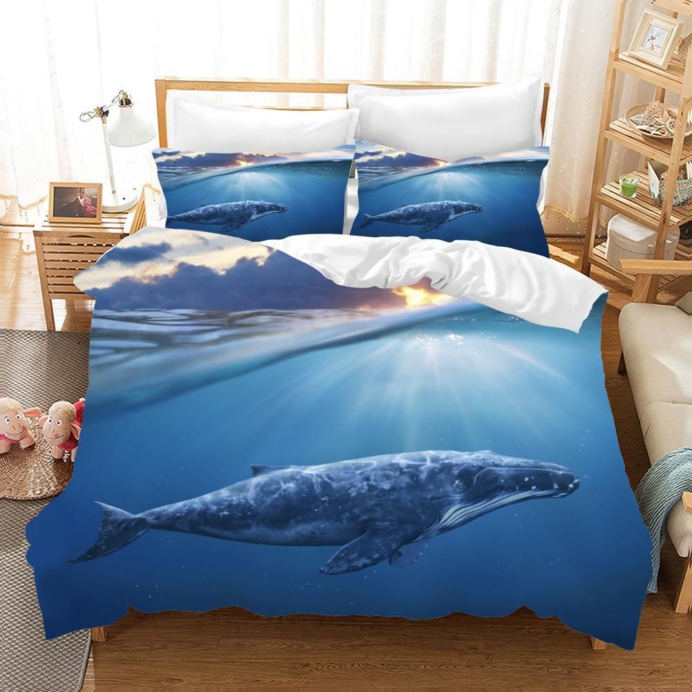 3d Blue Shark Sea Ocean Bedding Set