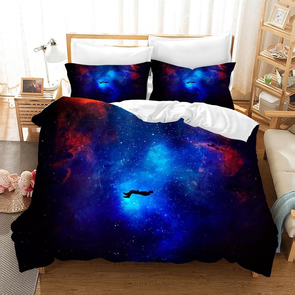 3d Blue Starry Sky Universe Bedding Set