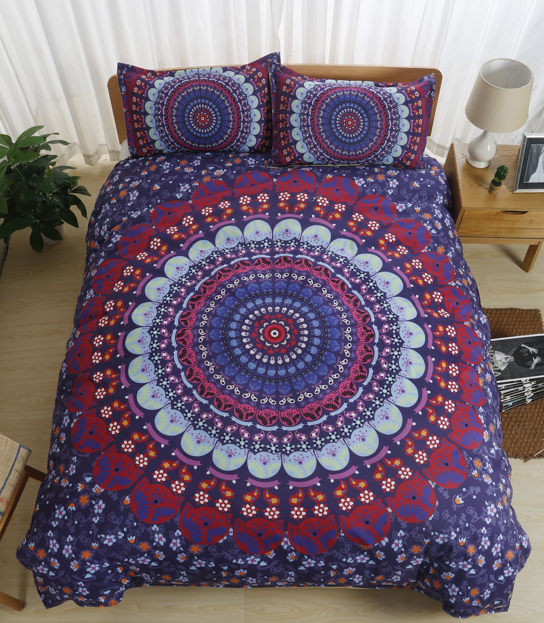 3d Bohemian Purple Bedding Set