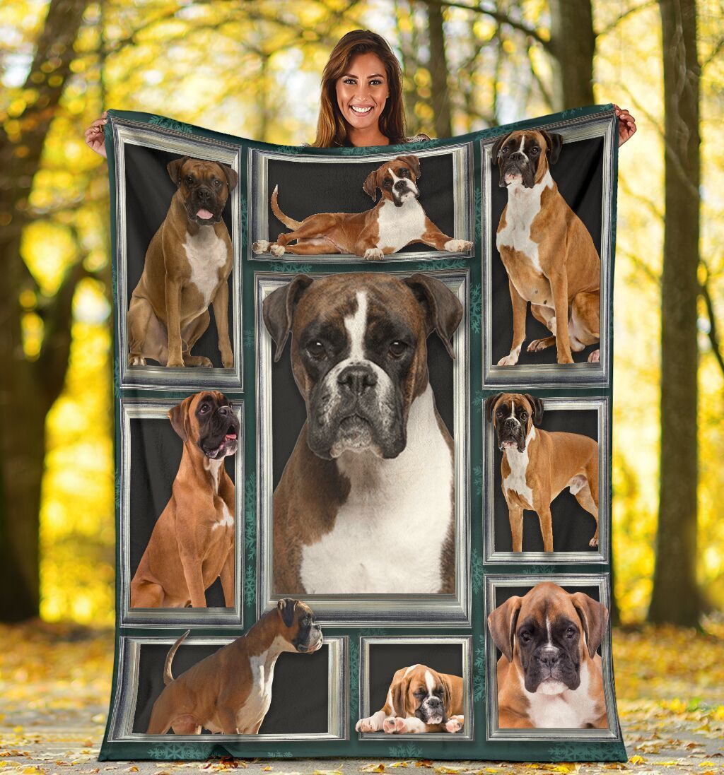 3d Boxer Dog Lover Gift Fleece Blanket