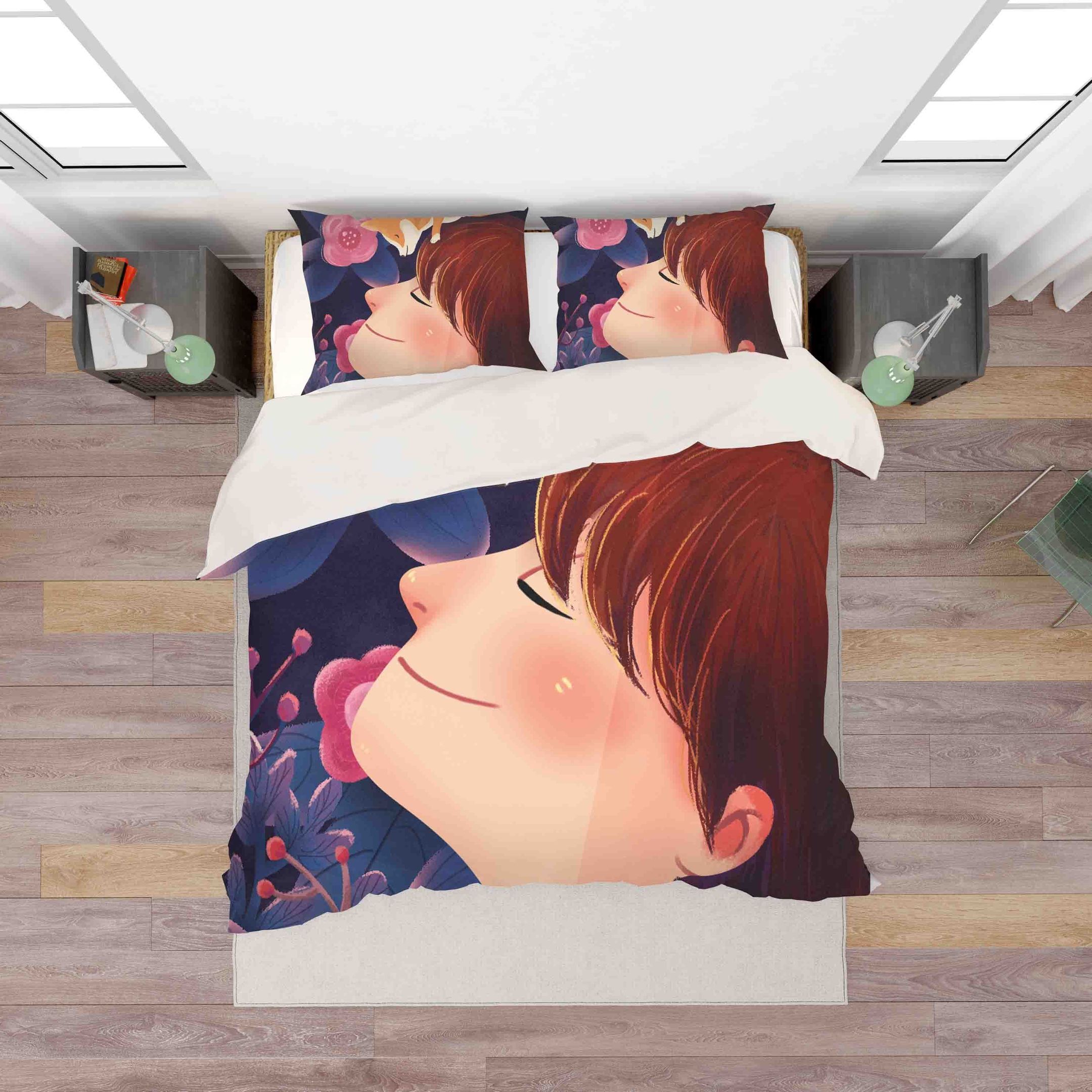 3d Boy Avatar Floral Bedding Set