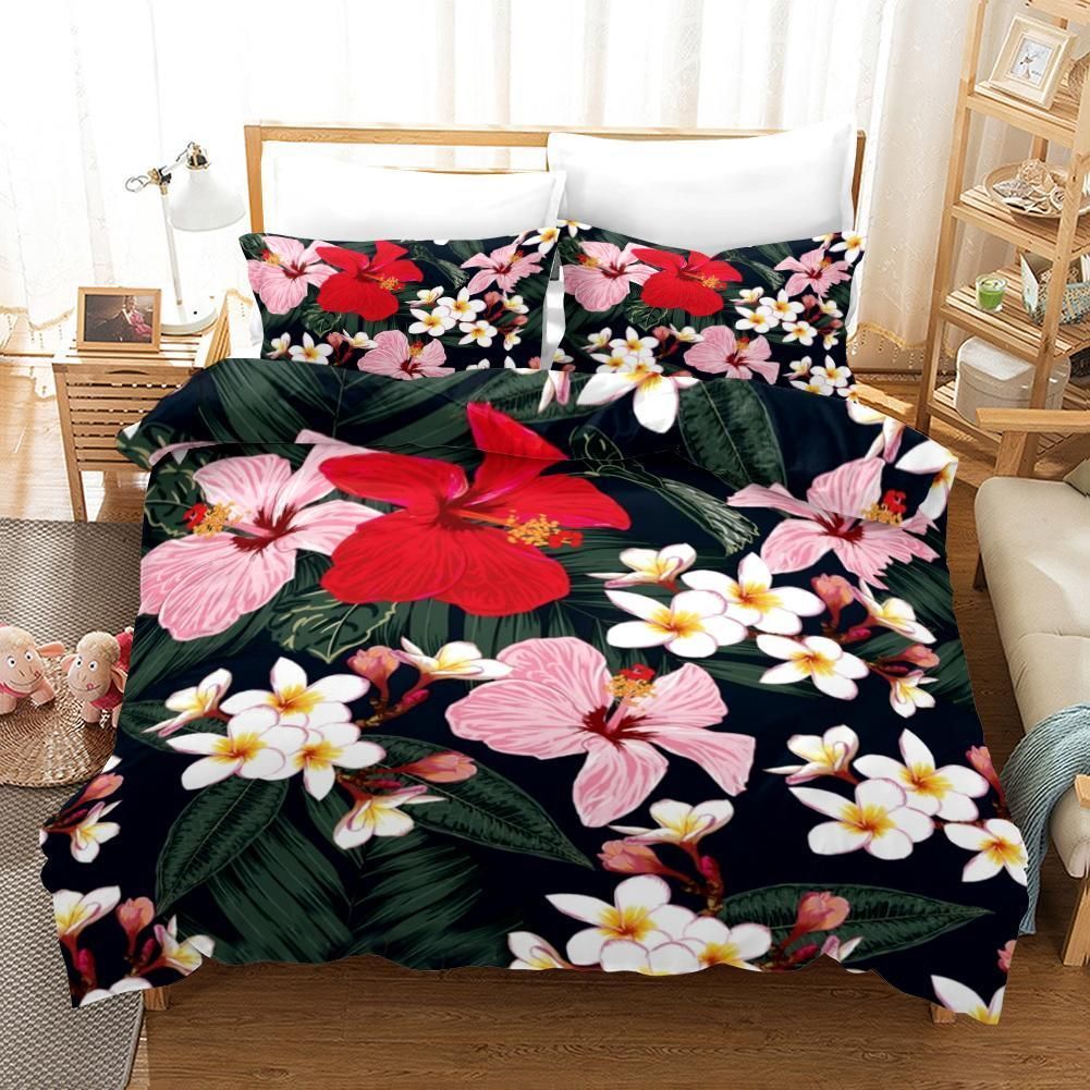 3d Bright colored Flowers Comfortable Bedding Set