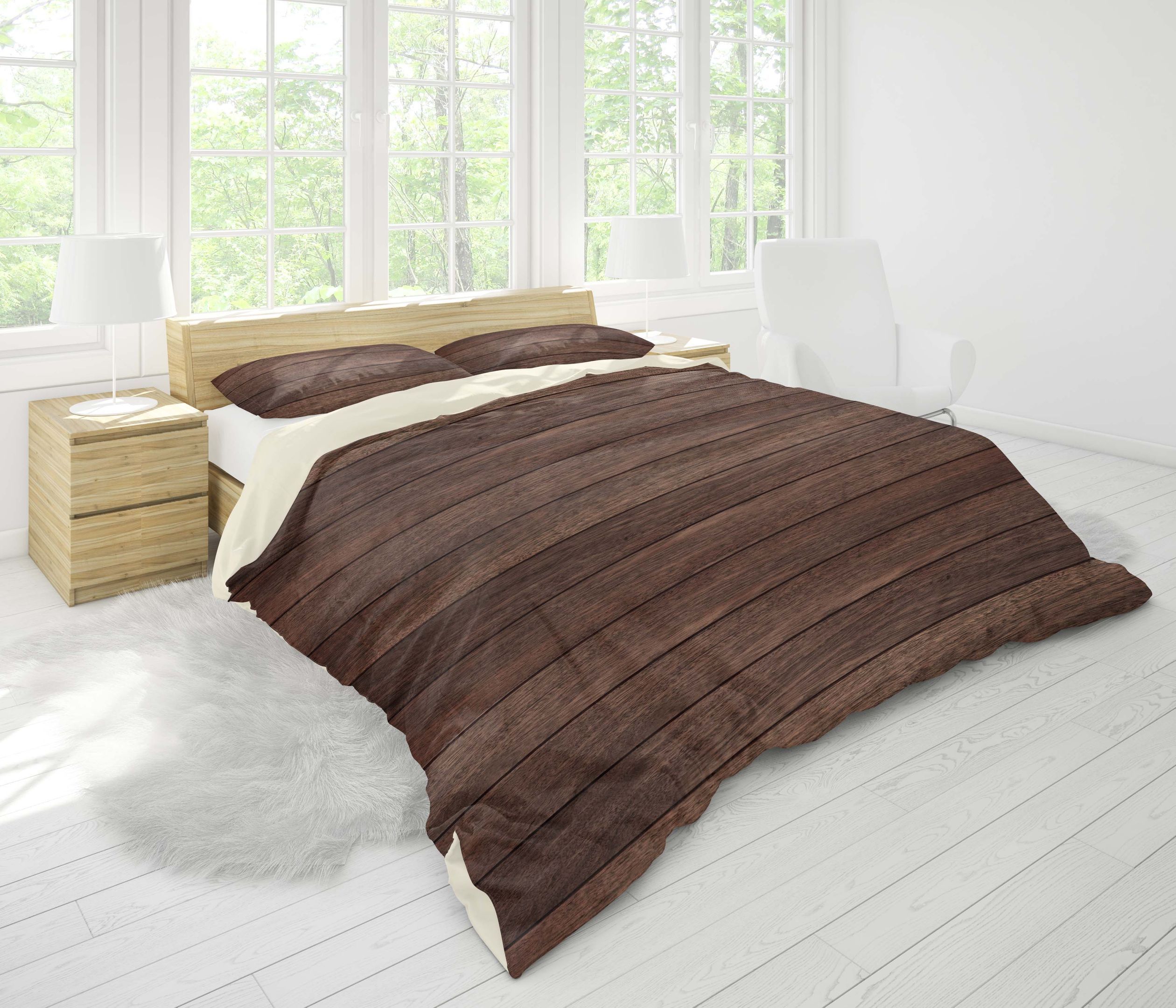 3d Brown Board Bedding Set