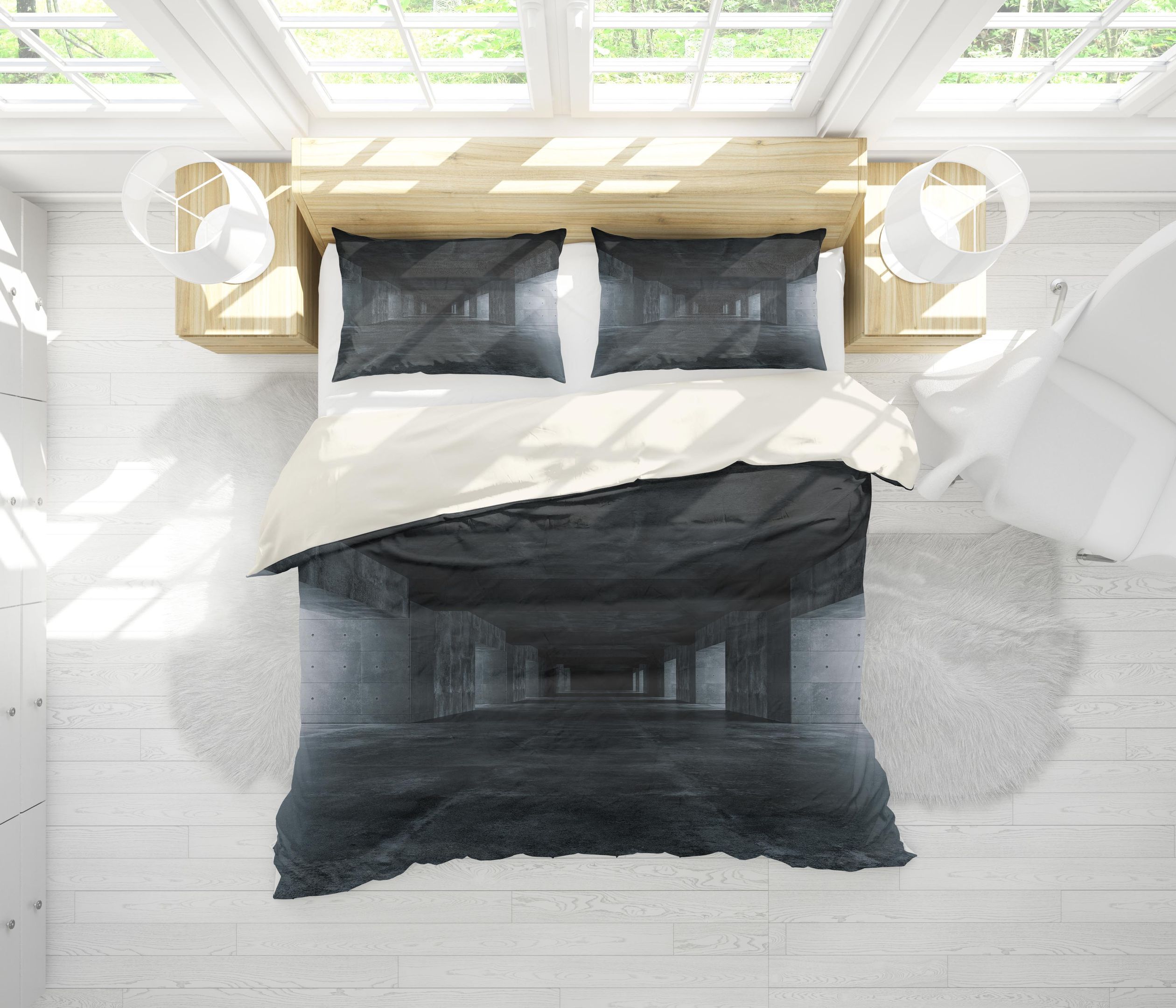 3d Building With Darkness Bedding Set
