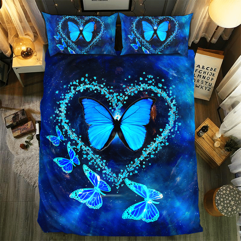 3d Butterfly Heart Shaped Bedding Set