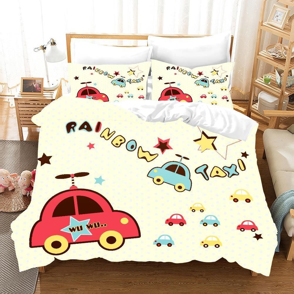 3d Car Star Taxi Bedding Set