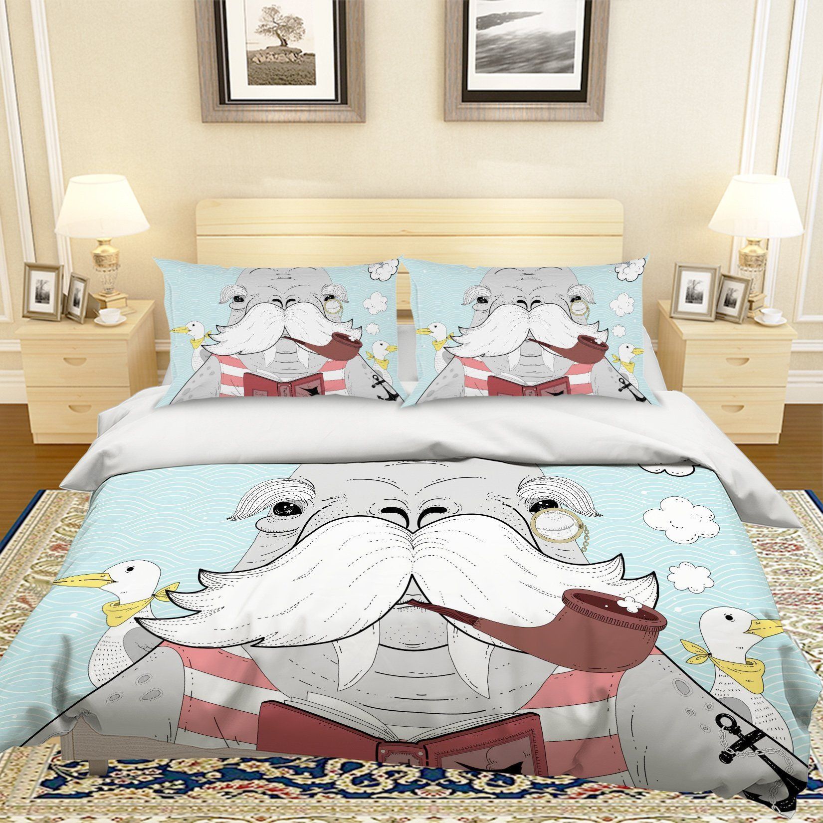 3d Cartoon Animals Cute Face Bedding Set