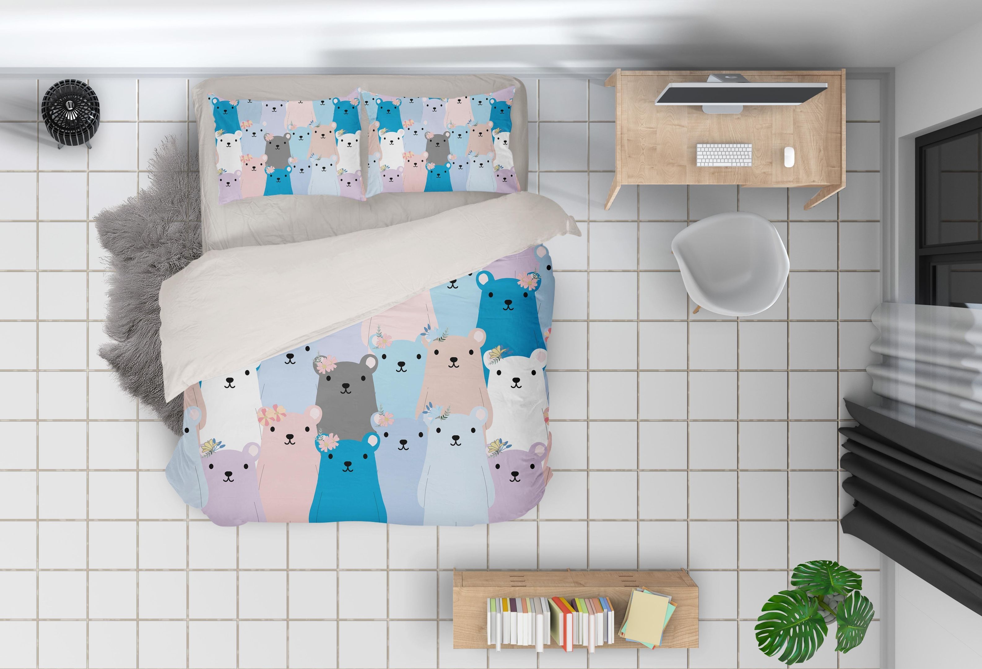 3d Cartoon Bear Bedding Set