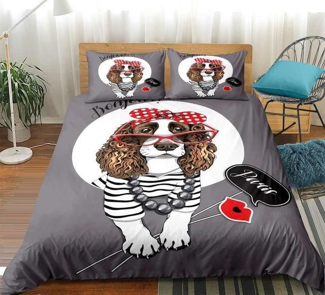3d Cartoon Beautiful Dog Bedding Set
