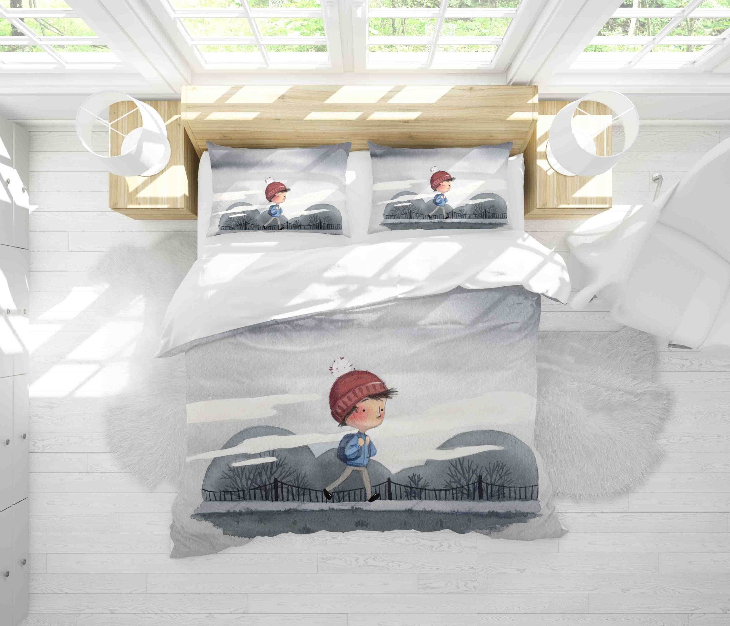 3d Cartoon Boy Trees Bedding Set