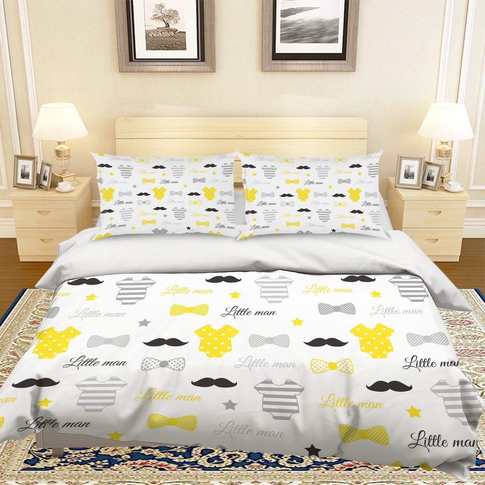 3d Cartoon Dress Tie Bedding Set